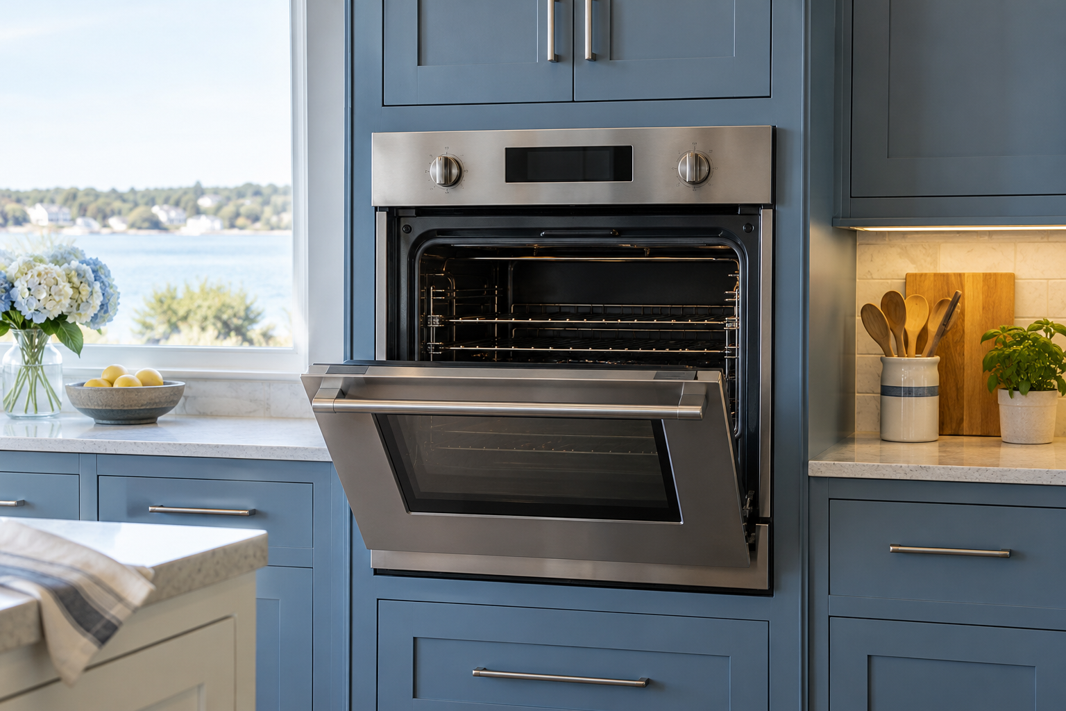 Illustrative Viking oven in a residential kitchen — AI image for Wolf Repair Old Greenwich