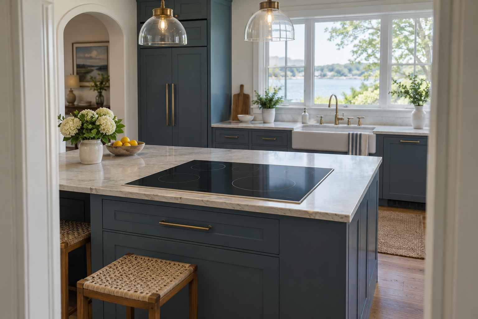 Illustrative Wolf cooktop in a residential kitchen — AI image for Wolf Repair Old Greenwich