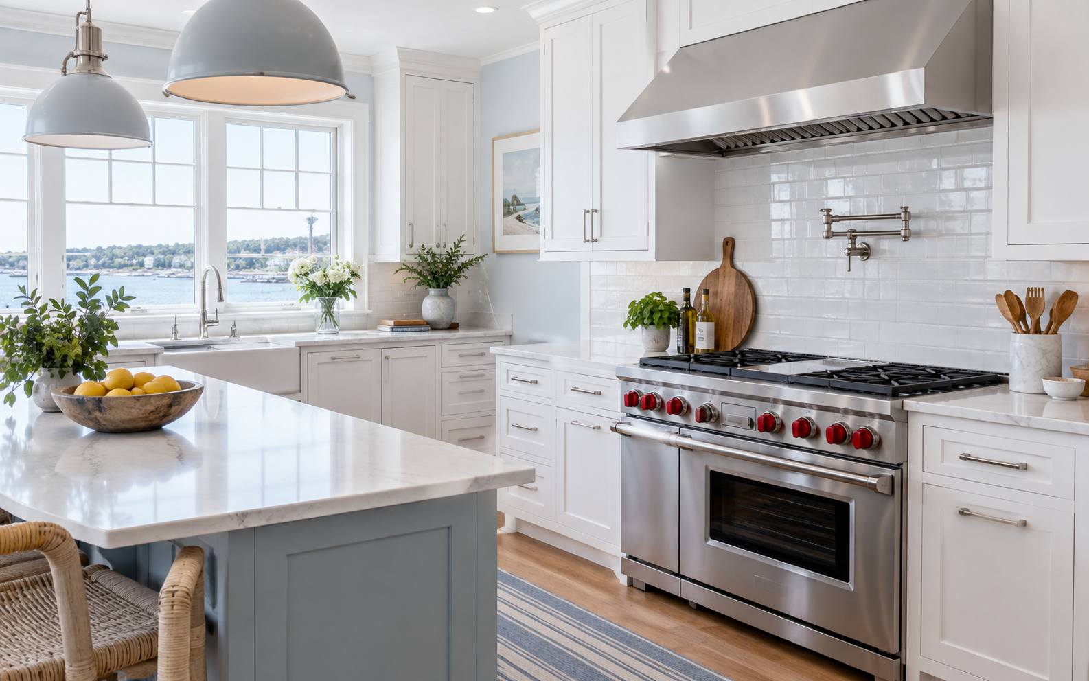 Wolf appliance in a residential kitchen — AI illustration